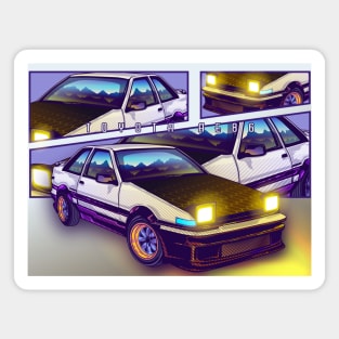 Toyota AE86 Neon Vintage Magnet